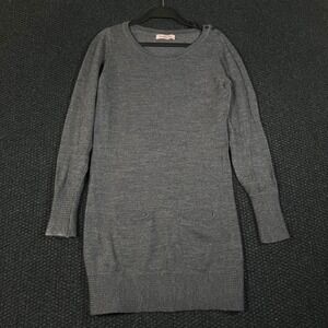 Brunella Gori Gray 100% Extrafine Merino Wool Sweater Dress Made in Italy Size L